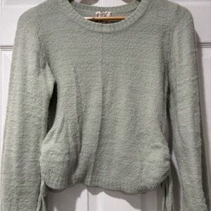 Hippie Rose Light Green Crew Neck Sweater